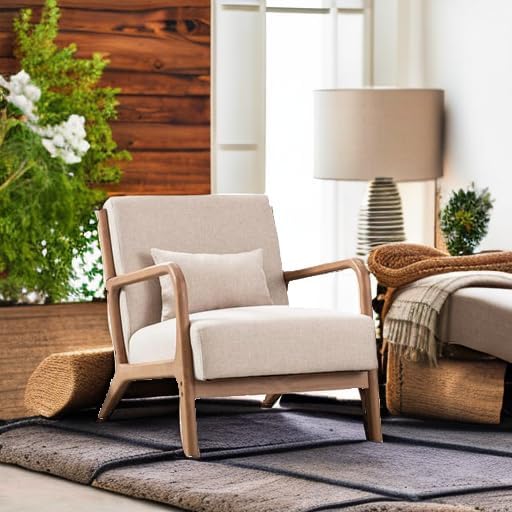 Mid Century Accent Armchair – Comfy Reading Lounge Chair