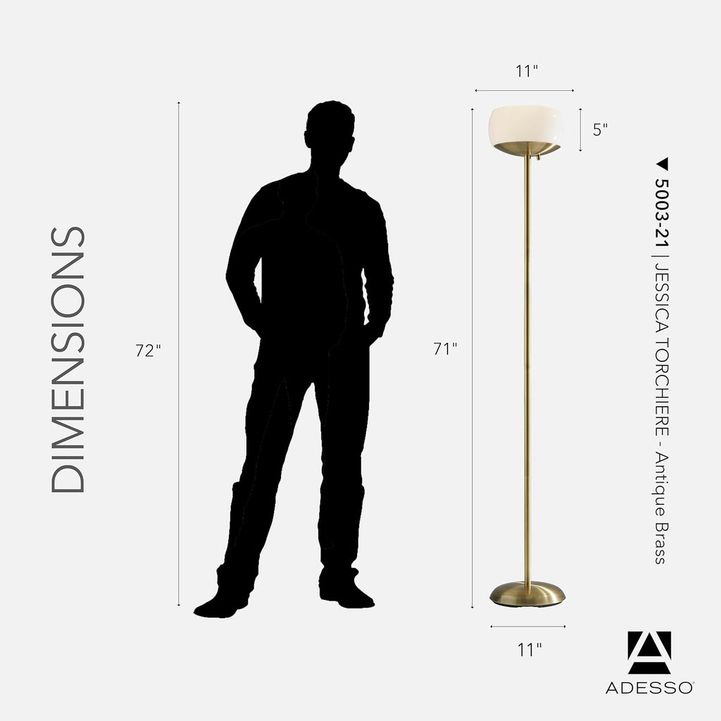 Modern Torchiere Floor Lamp – Antique Style Living Room Light