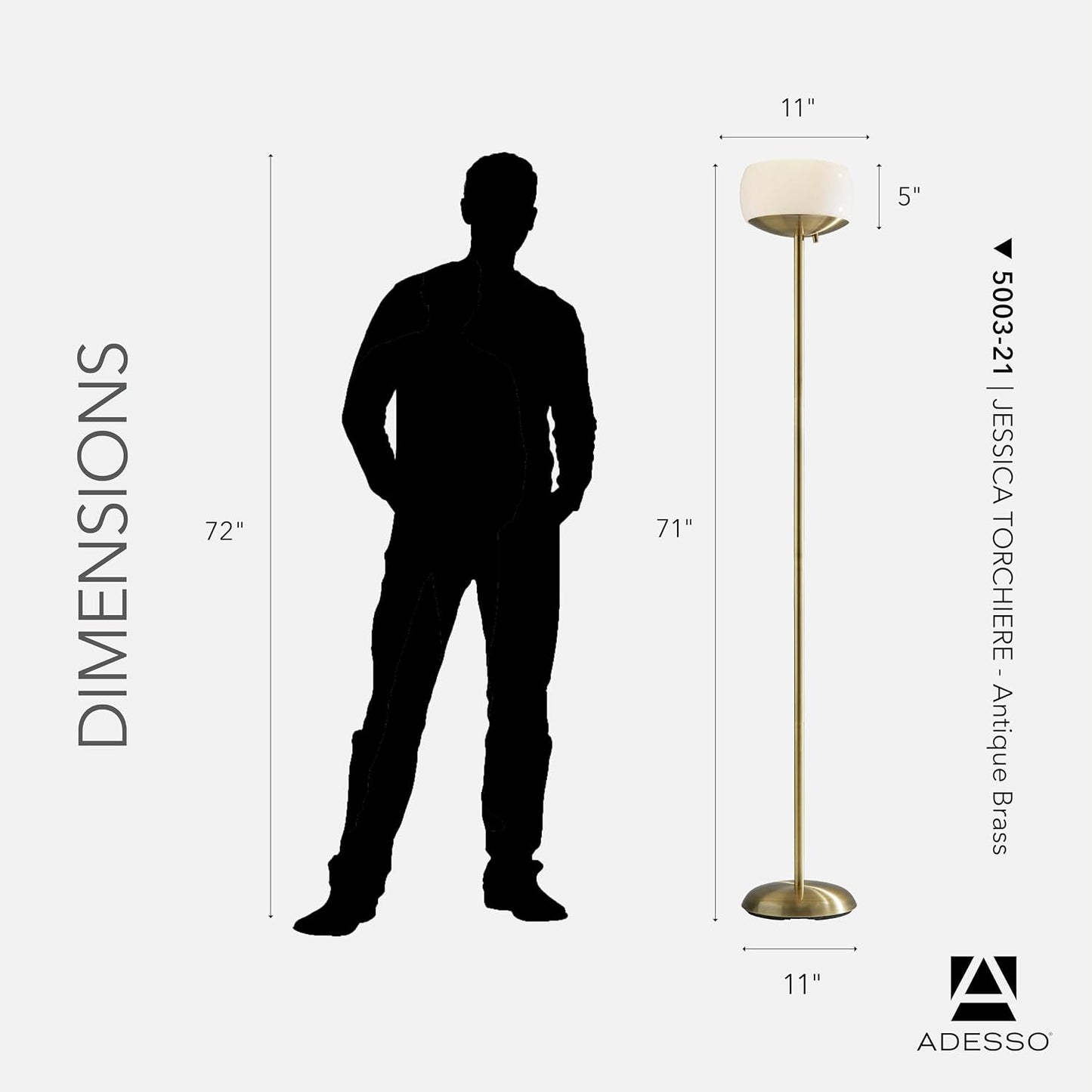 Modern Torchiere Floor Lamp – Antique Style Living Room Light