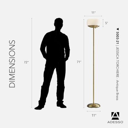 Modern Torchiere Floor Lamp – Antique Style Living Room Light