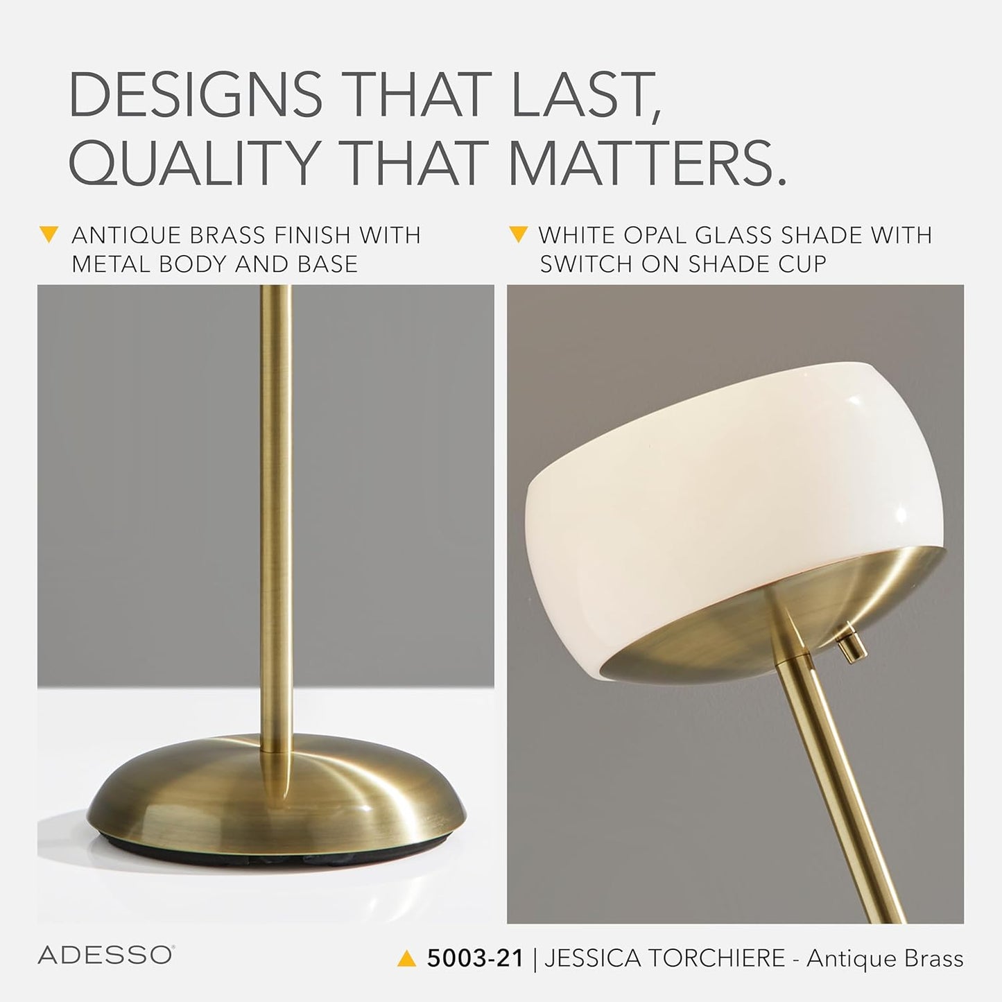 Modern Torchiere Floor Lamp – Antique Style Living Room Light