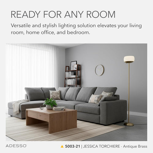 Modern Torchiere Floor Lamp – Antique Style Living Room Light