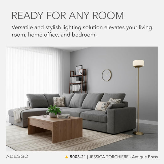 Modern Torchiere Floor Lamp – Antique Style Living Room Light
