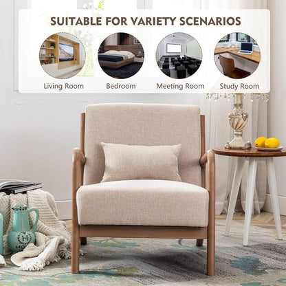 Mid Century Accent Armchair – Comfy Reading Lounge Chair