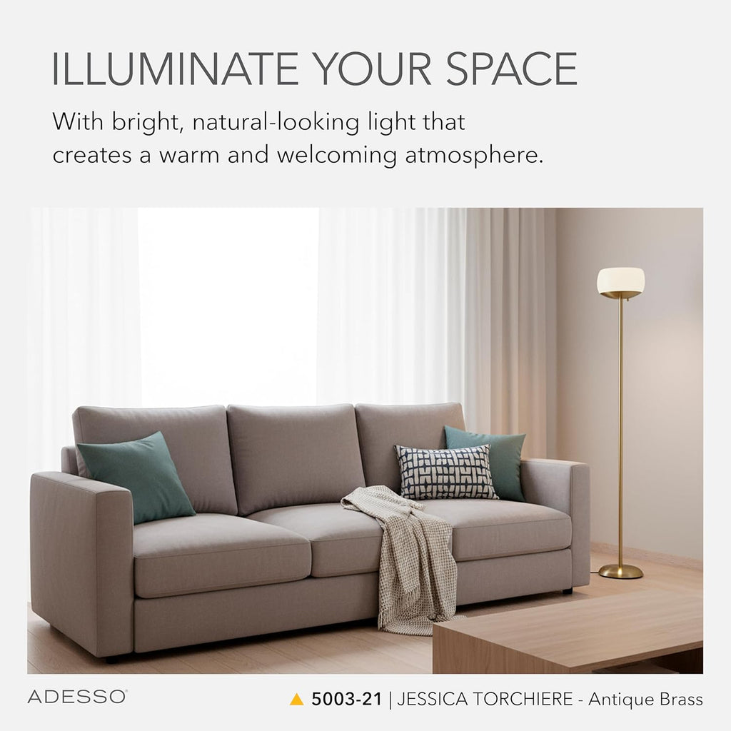 Modern Torchiere Floor Lamp – Antique Style Living Room Light