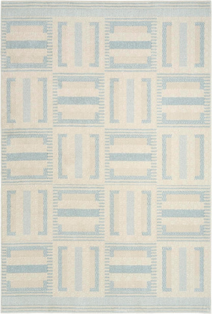 Nordic Ivory Blue Area Rug – Modern Soft Living Room Carpet