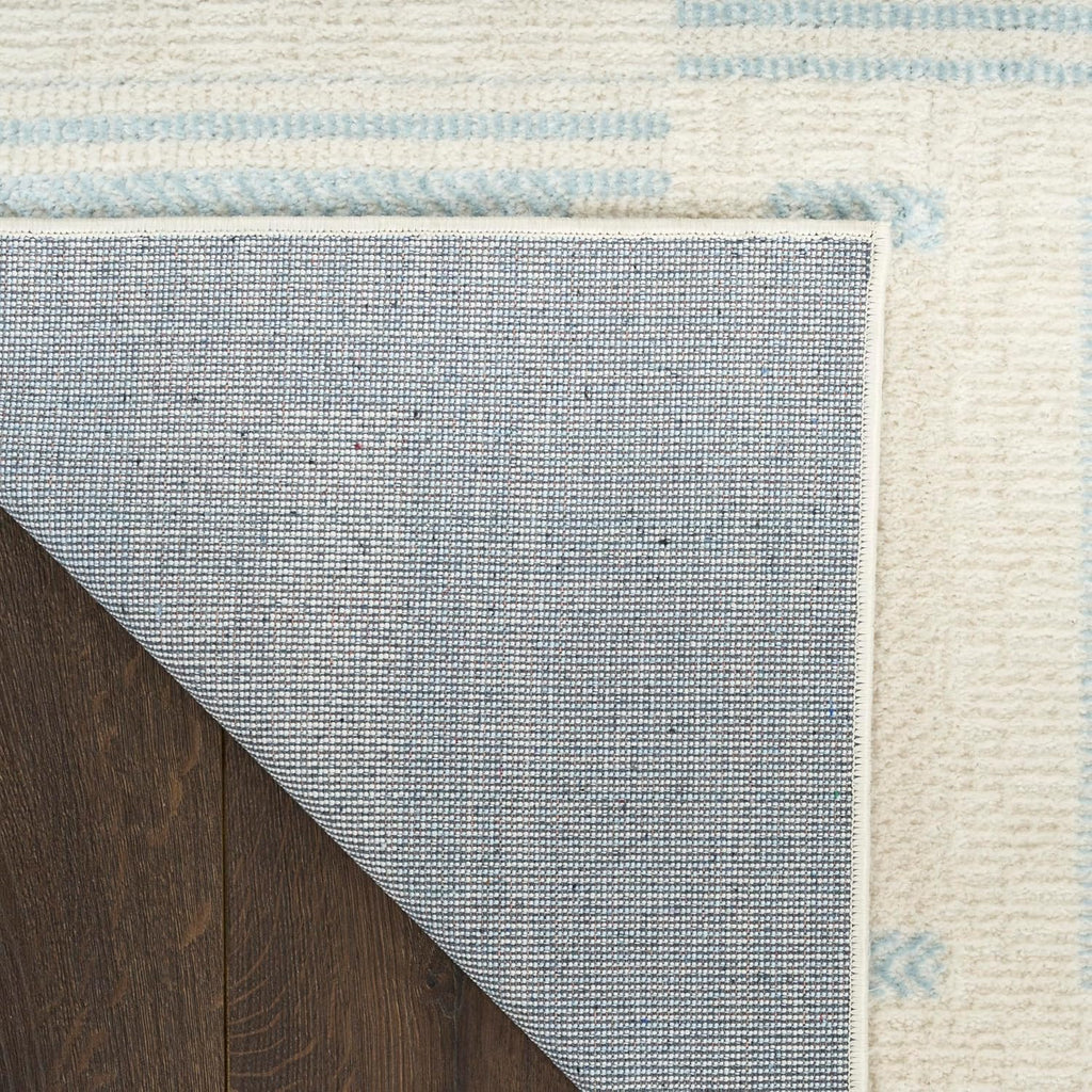 Nordic Ivory Blue Area Rug – Modern Soft Living Room Carpet