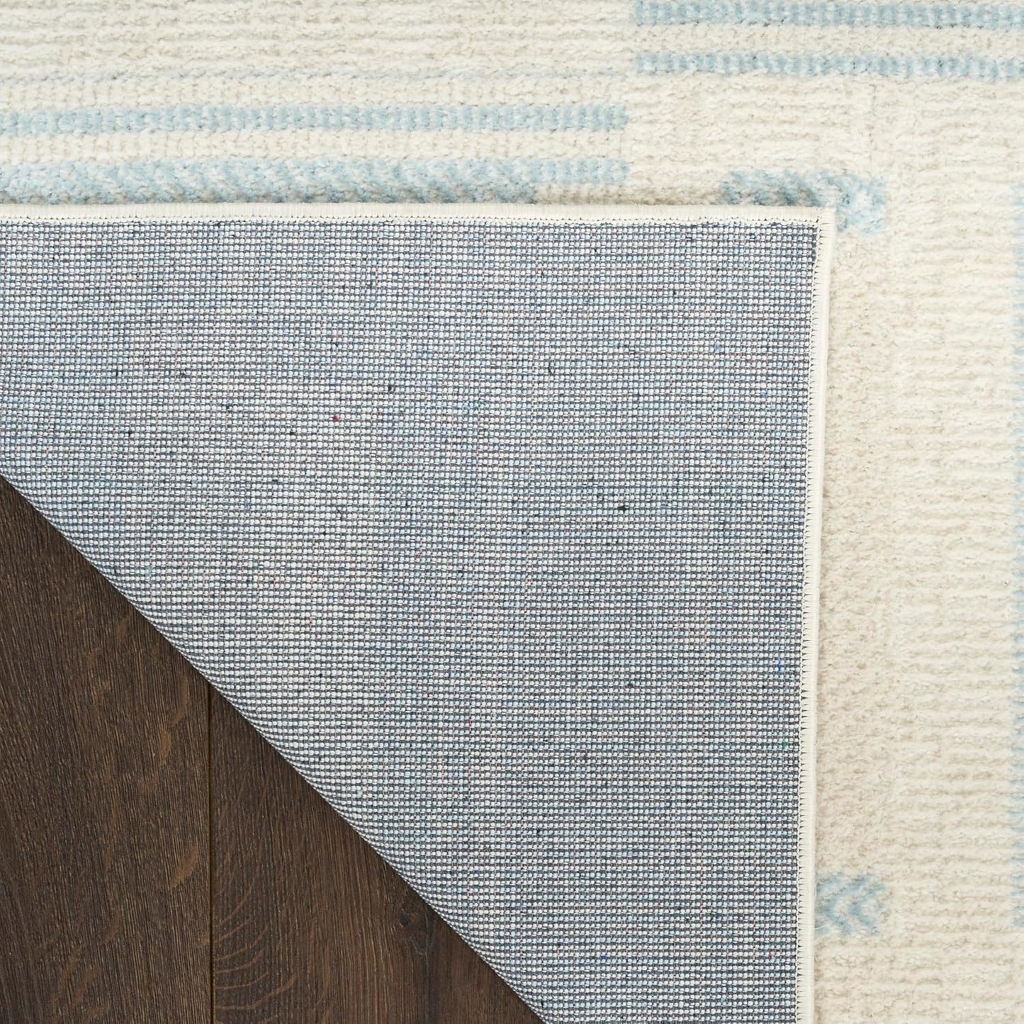 Nordic Ivory Blue Area Rug – Modern Soft Living Room Carpet