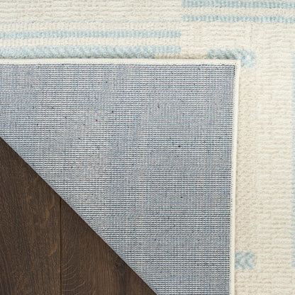 Nordic Ivory Blue Area Rug – Modern Soft Living Room Carpet